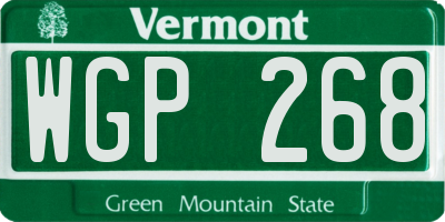 VT license plate WGP268