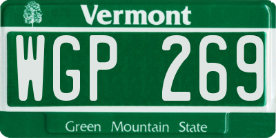 VT license plate WGP269
