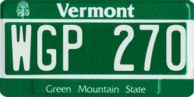 VT license plate WGP270