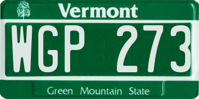 VT license plate WGP273