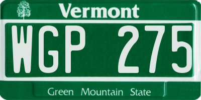 VT license plate WGP275