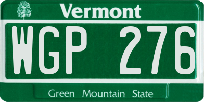 VT license plate WGP276