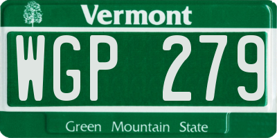 VT license plate WGP279