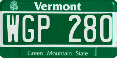 VT license plate WGP280