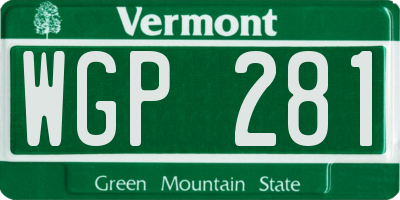 VT license plate WGP281