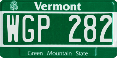 VT license plate WGP282
