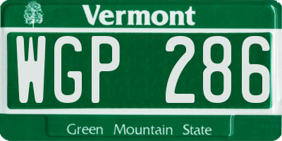 VT license plate WGP286