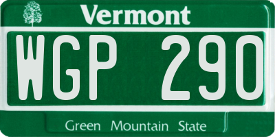 VT license plate WGP290