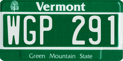 VT license plate WGP291