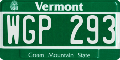 VT license plate WGP293