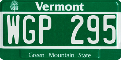 VT license plate WGP295