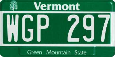 VT license plate WGP297