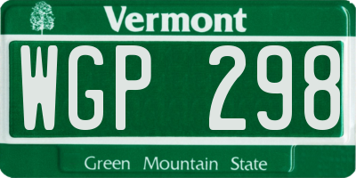 VT license plate WGP298