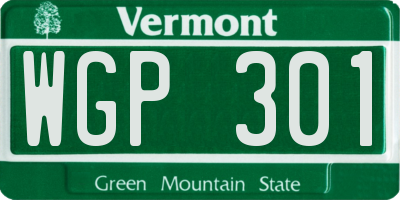 VT license plate WGP301