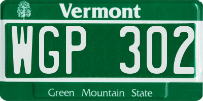 VT license plate WGP302