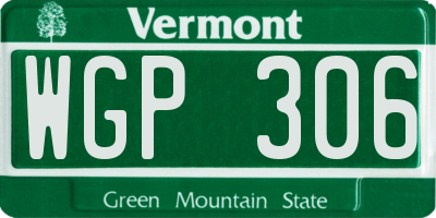 VT license plate WGP306