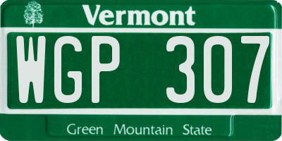 VT license plate WGP307