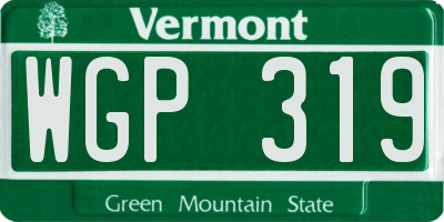 VT license plate WGP319