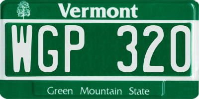 VT license plate WGP320
