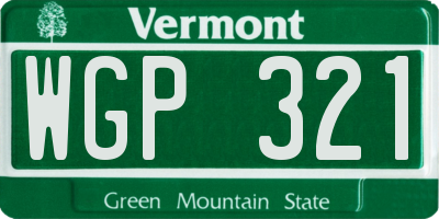VT license plate WGP321
