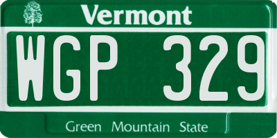 VT license plate WGP329