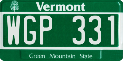 VT license plate WGP331