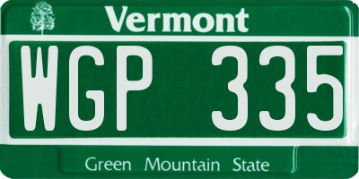 VT license plate WGP335