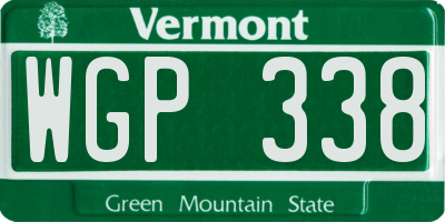 VT license plate WGP338