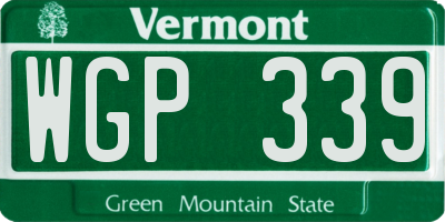 VT license plate WGP339