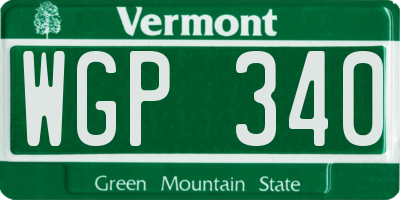 VT license plate WGP340