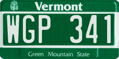 VT license plate WGP341