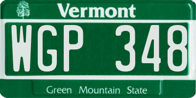 VT license plate WGP348