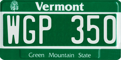 VT license plate WGP350