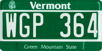VT license plate WGP364