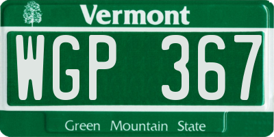 VT license plate WGP367
