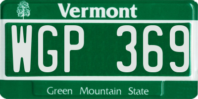 VT license plate WGP369