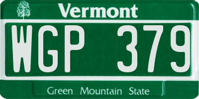 VT license plate WGP379