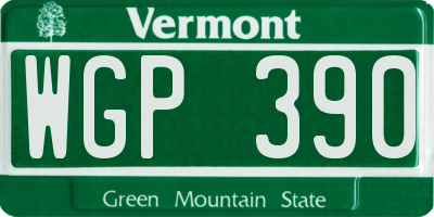 VT license plate WGP390