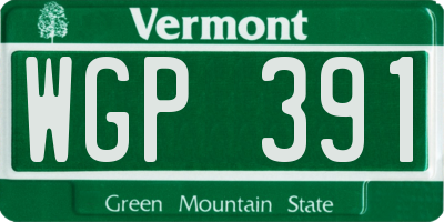 VT license plate WGP391