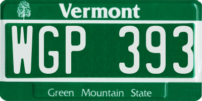 VT license plate WGP393
