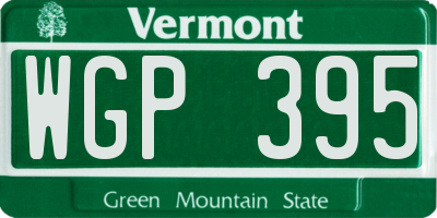 VT license plate WGP395