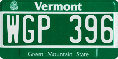 VT license plate WGP396