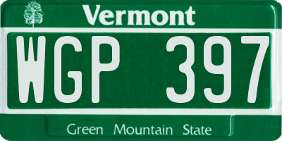 VT license plate WGP397