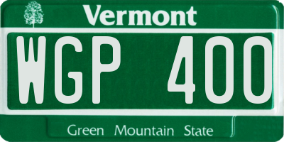 VT license plate WGP400
