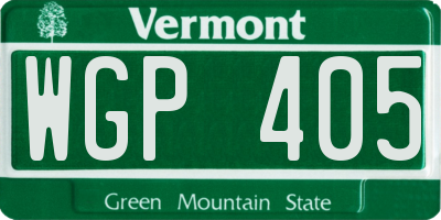 VT license plate WGP405