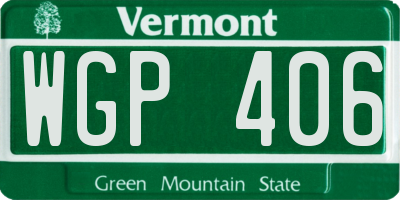 VT license plate WGP406