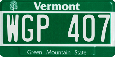 VT license plate WGP407
