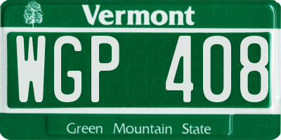 VT license plate WGP408