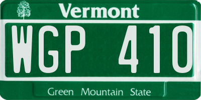 VT license plate WGP410