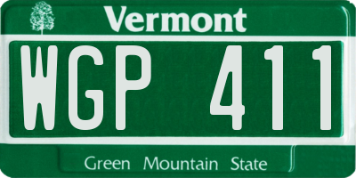 VT license plate WGP411